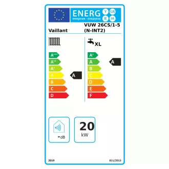Vaillant ecoTEC Plus fali kondenzációs kombi gázkazán elölnézetből, fekete kezelőfelülettel