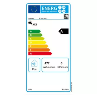   VAILLANT miniVED H 3/3 ERP zárt rendszerű átfolyós elektromos vízmelegítő, 3.5 kW