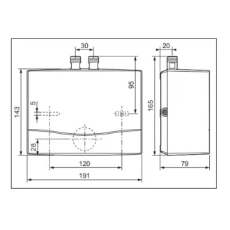   VAILLANT miniVED H 4/3 ERP zárt rendszerű átfolyós elektromos vízmelegítő, 4.4 kW