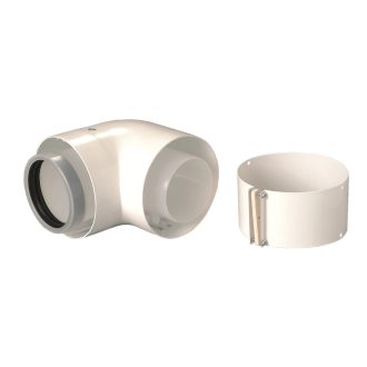   Saunier Duval koncentrikus toldó könyök 90° idom PPs/alu 80/125 mm