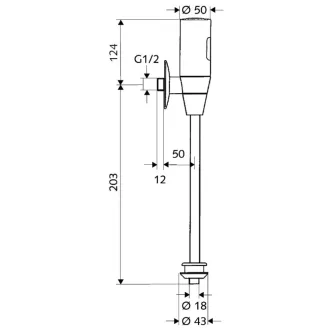   SCHELL TRONIC piszoár öblítő szelep, érintés nélküli infravörös vezérlés, 9V elem, 1/2"