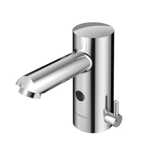 X SCHELL Modus E infrás mosdócsaptelep hőmérséklet szabályozóval, pangóvíz védelemmel, 9V