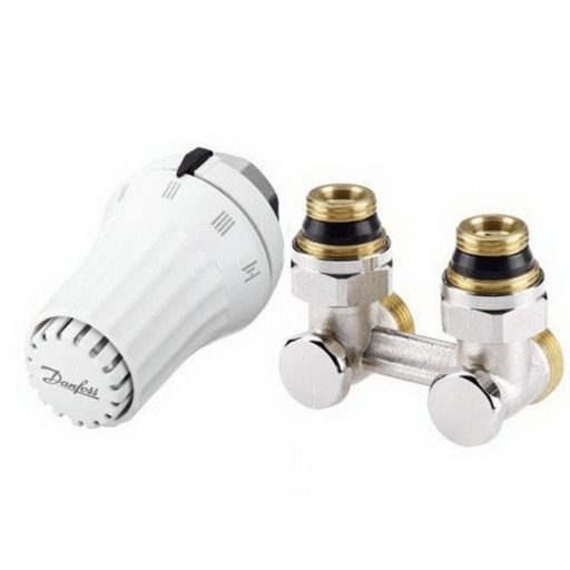 DANFOSS termosztatikus radiátorszelep szett, egyenes, RLV-KS (003L0220) + RAE5054 (013G5054)