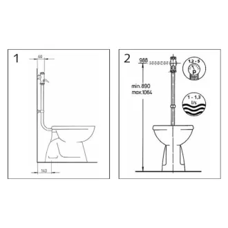   SCHELL WC öblítő szelep, sárgaréz szelepfelsőrésszel, króm, 3/4"