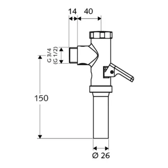   SCHELL WC öblítő szelep, sárgaréz szelepfelsőrésszel, króm, 3/4"