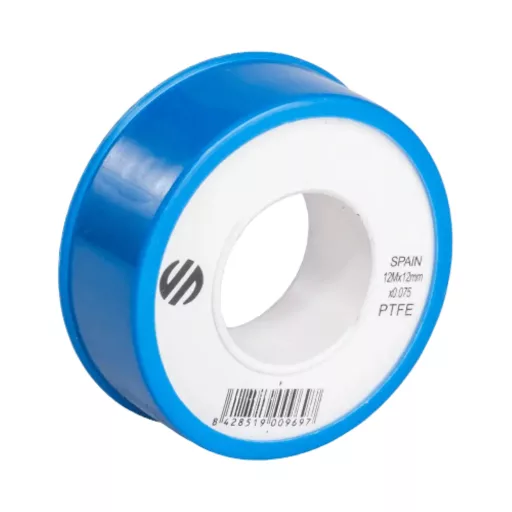 ARCO PTFE teflonszalag tekercs, kék, 12 m x 12 mm, fehér szalaggal és vonalkóddal