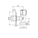 SCHELL Comfort helytakarékos sarokszelep, mosógéptöltő, króm, 1/2" x 3/4"