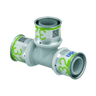   UPONOR S-Press PLUS PPSU műanyag egál T-idom ötrétegű csőhöz, 32 mm