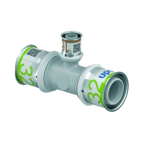 UPONOR S-Press PLUS PPSU műanyag szűkített T-idom ötrétegű csőhöz, 32x16x32 mm