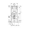 GEBERIT Duofix szett, WC szerelőelem tartállyal és Sigma20 nyomólappal, 112 cm