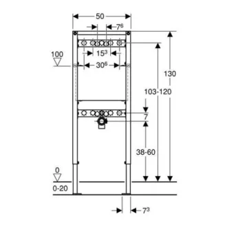 X GEBERIT Duofix kiöntő szerelőelem, 130cm