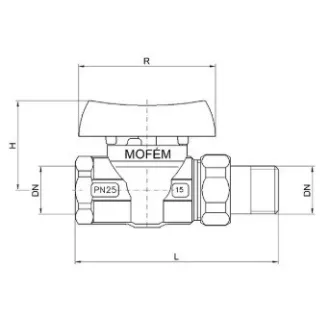 MOFÉM Flexum nikkelezett golyóscsap gázra 3/4" KB