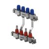 UPONOR Vario 4 körös C4 inox szelepes osztó-gyűjtő áramlásmérővel, 1" x 3/4"