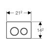 GEBERIT Omega 20 nyomólap Omega WC tartályhoz, fehér / fényes króm