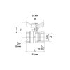 HERZ Modul golyóscsap T-fogantyúval, 1/2" BB