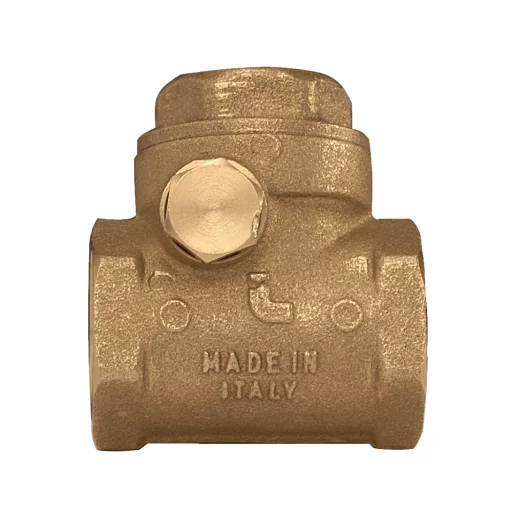 Sárgaréz lengő csappantyús visszacsapó szelep 1/2", belső menetes, Made in Italy felirattal