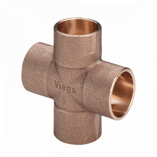 VIEGA 94180 forrasztható réz keresztidom, 18mm
