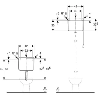 GEBERIT AP112 Fontana WC-tartály, fehér