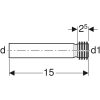 GEBERIT PE öblítőív hosszabbító cső tömítőmandzsettával, 150 mm x D32 x 35 mm