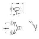 X MOFÉM Junior Evo zuhany csaptelep, egykaros, állítható fali rúddal, króm