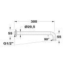 MOFÉM 90° 300 mm hosszú zuhanykar, 1/2" 