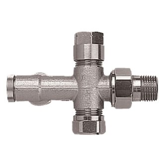   HERZ 1000 Bypass-test, sarok kivitelű kétcsöves kétpontos radiátorszelep, 1/2" x G3/4" 