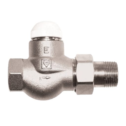 X HERZ TS-90-E termosztatikus radiátorszelep,egyenes, 1/2", kisellenállású,kvs=5.1