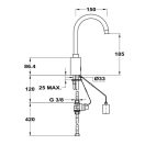 X MOFÉM M-Tronic MLU08 elektronikus infrás mosdó csaptelep, 6V