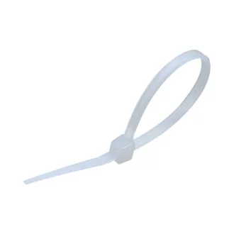 Tracon fekete műanyag kábelkötegelő 4,8x200 mm, PA 6.6, halomban fehér háttéren