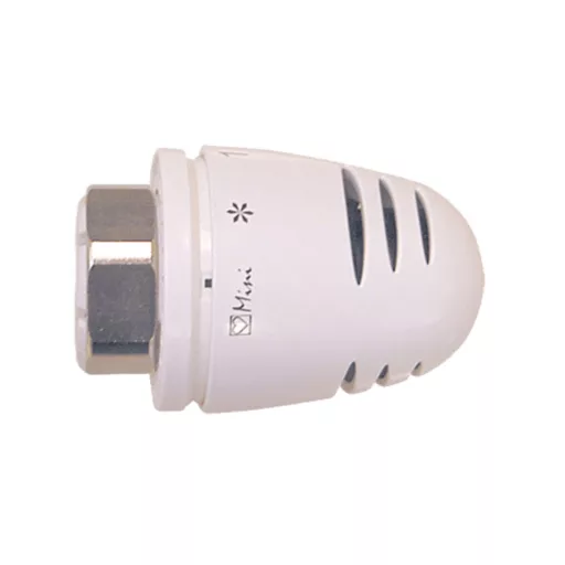 Fehér HERZ Design Mini H termofej krómozott M30x1.5 hollandi csatlakozóval, oldalnézet