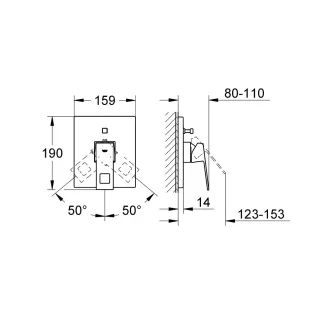   GROHE Eurocube látható rész falba épített kádcsaptelephez