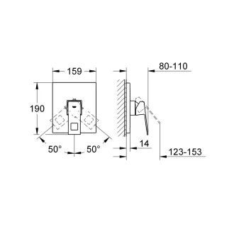   GROHE Eurocube látható rész falba épített zuhanycsaptelephez