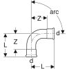 GEBERIT Mapress 2 tokos 90° szénacél ív, 15 mm 