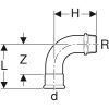 GEBERIT Mapress 90° szénacél ív, 22 mm - 3/4"K 