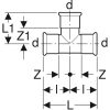 GEBERIT Mapress szénacél egál T-idom, 88.9 mm