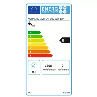 Aquastic Flat Wi-Fi 100 ERP szögletes villanybojler fehér, digitális kijelzővel, elölnézet
