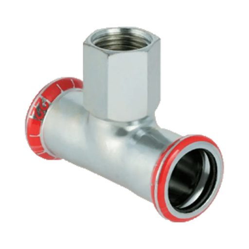 GEBERIT Mapress szénacél T-idom belső menetes ággal, 42 x 3/4"B x 42 mm