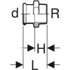 GEBERIT Mapress szénacél külső menetes átmeneti idom, 18 mm x 1/2" K