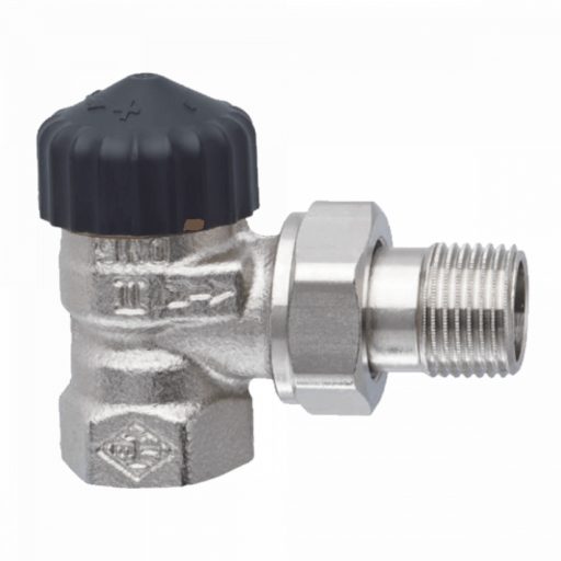 X HEIMEIER Standard termosztatikus radiátorszelep, sarok, nikkelezett, 1/2"