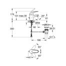 X GROHE Euroeco S méretű mosdócsaptelep automata leeresztőgarnitúrával