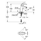 X GROHE Eurosmart M méretű mosdócsaptelep leeresztőgarnitúra nélkül