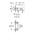 GROHE BauFlow zuhanycsaptelep zuhanygarnitúra nélkül