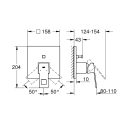 GROHE Eurocube falba épített csaptelep SmartBoxhoz automata 2-utas vezérlővel