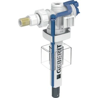   Geberit 383 típusú WC tartály töltőszelep, oldalsó vízcsatlakozás, 3/8", sárgaréz csatlakozócsonk