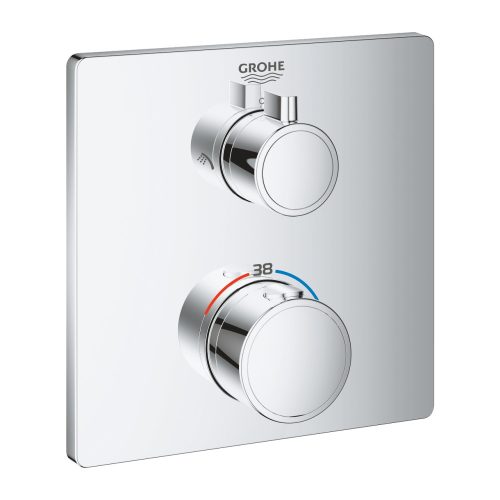 GROHE Grotherm termosztatikus zuhany csaptelep, szögletes, zuhanyváltóval