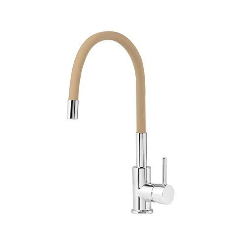 MOFÉM Infinite egykaros álló mosogató csaptelep flexibilis kifolyóval bézs színben 