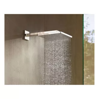 Hansgrohe Raindance E matt fekete szögletes fejzuhany fali zuhanykarral, oldalnézet
