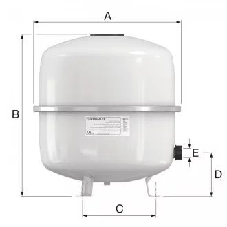   FLAMCO Contra Flex W 35 literes fehér fűtési tágulási tartály, 3/4" 
