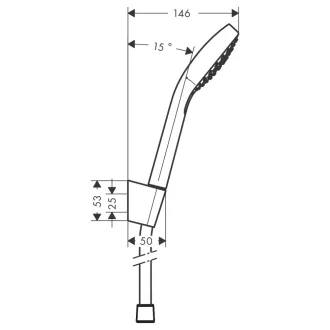 Hansgrohe Croma Select S Vario kézizuhany fehér-króm fejjel, fali tartóval és tömlővel