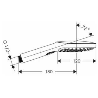 Hansgrohe Raindance Select E 120 3 jet kézi zuhany matt fekete, Select gombbal